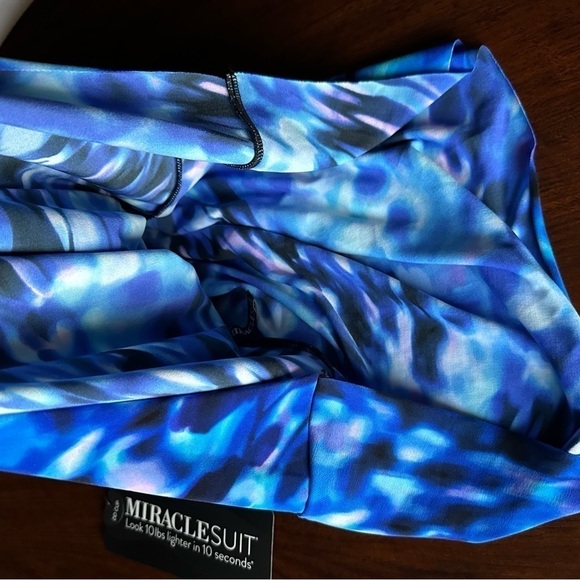 Miraclesuit Ursula 10DD Cups Tankini Layered Shaper Top Slimming Blue 6539427 - Picture 4 of 12